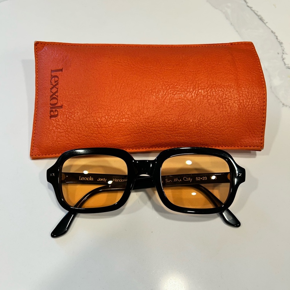 Lexxola Sunglasses with Black Frames and Amber Lenses